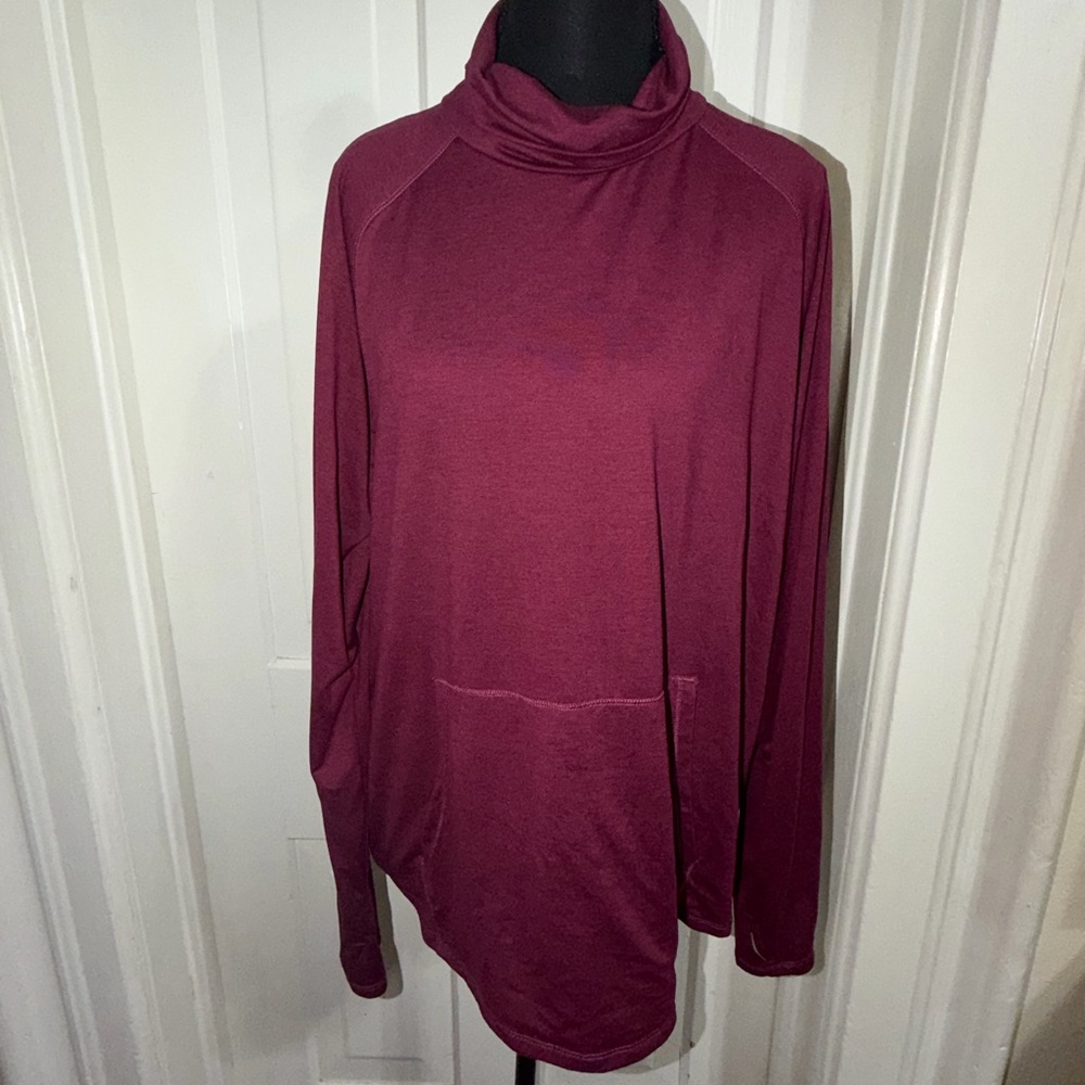 Eddie Bauer Deep Red Long Sleeve Top Womens XL, shirt running athletic